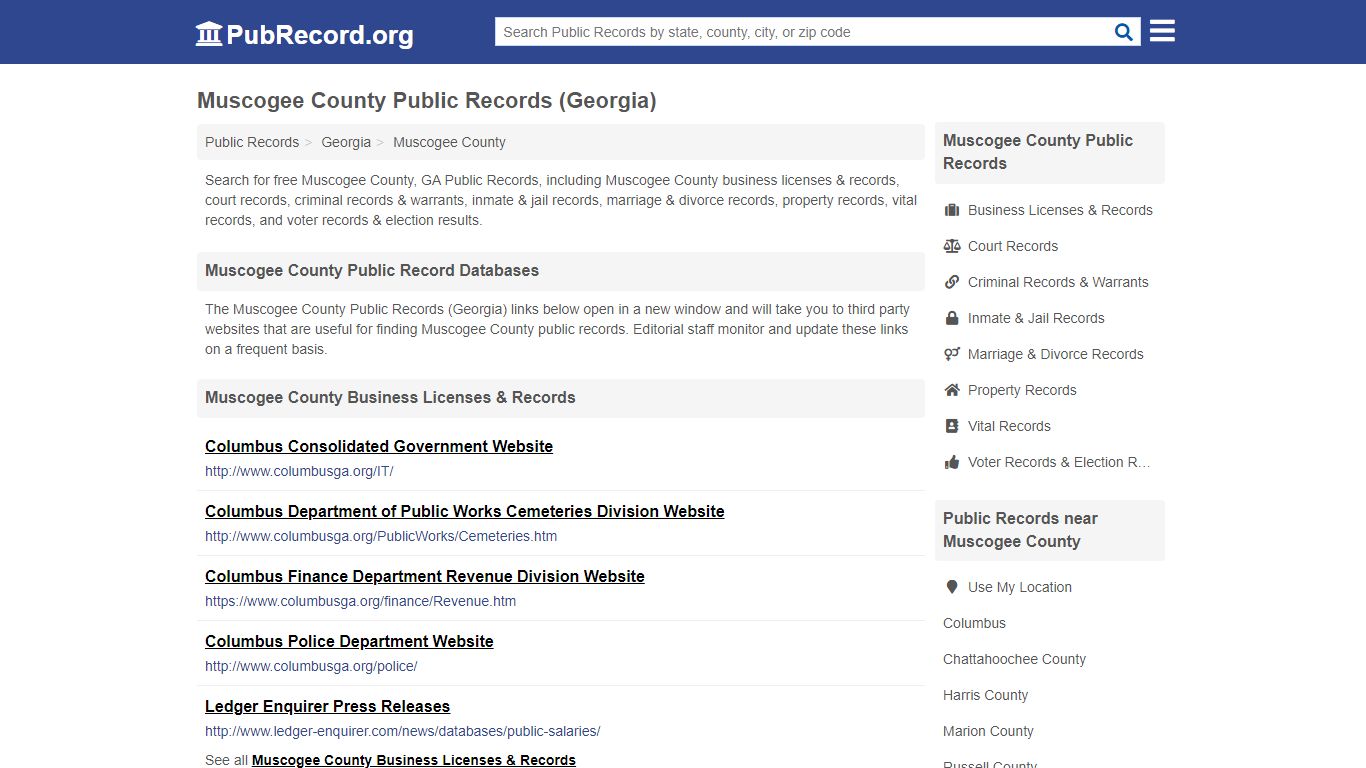 Muscogee County Public Records (Georgia) - PubRecord.org