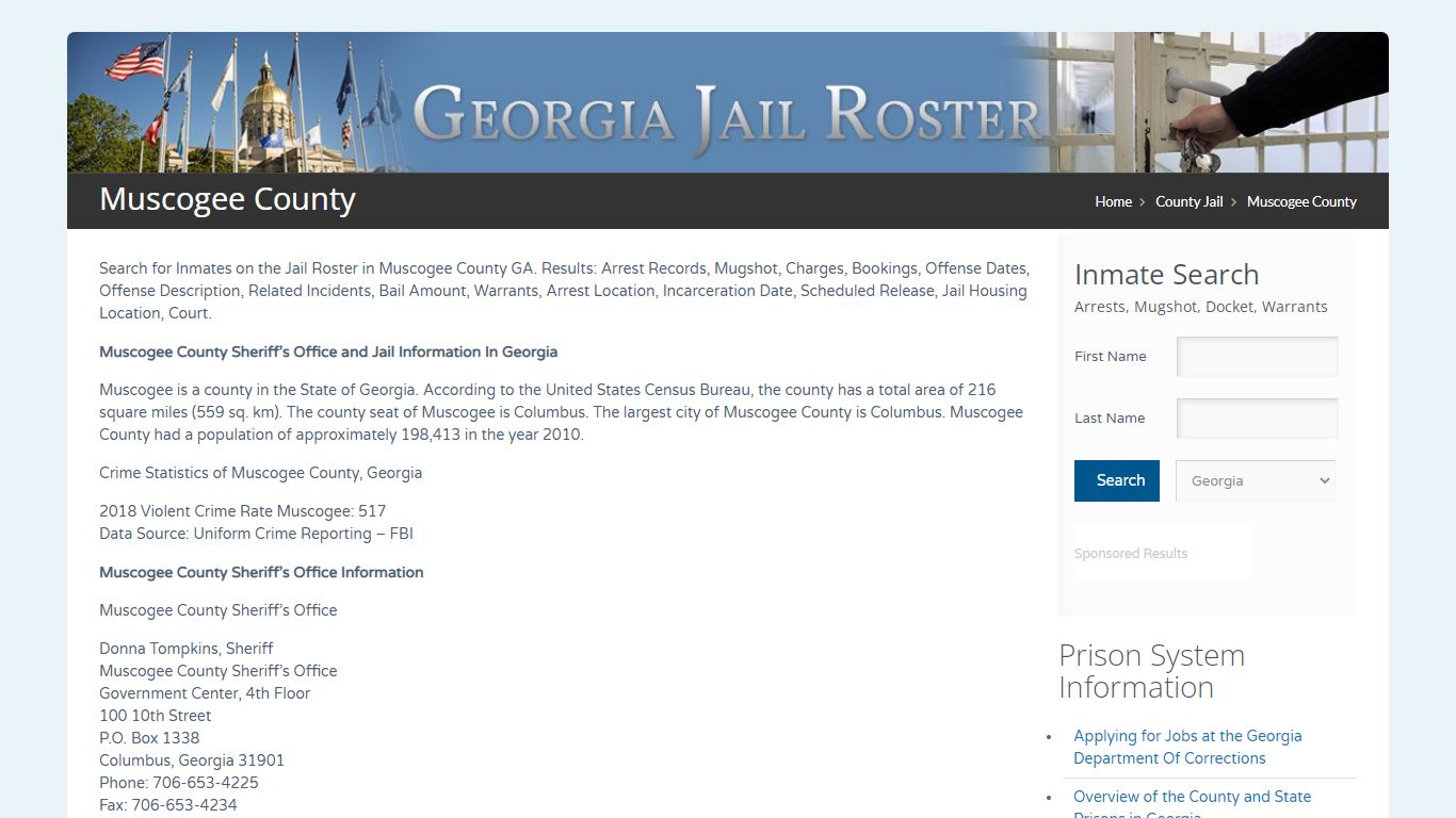 Muscogee County | Georgia Jail Inmate Search